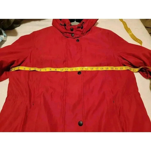 FS Limited Womens Large Red Hooded Long Sleeve Pockets FullZip Snaps Old Money - Picture 6 of 8